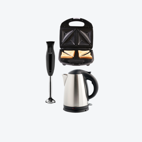 Combo Cocina Express - Sandwichera Eléctrica + Pava Eléctrica + Mini Pimer 4 en 1